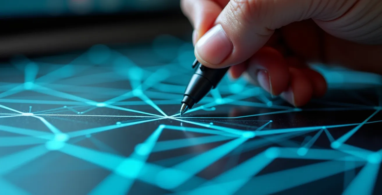 Artiste sculptant virtuellement une forme organique complexe en 3D sur son écran