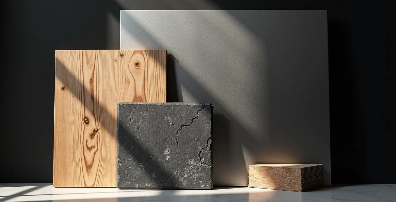 Arrangement de supports de peinture alternatifs incluant bois, métal et ardoise